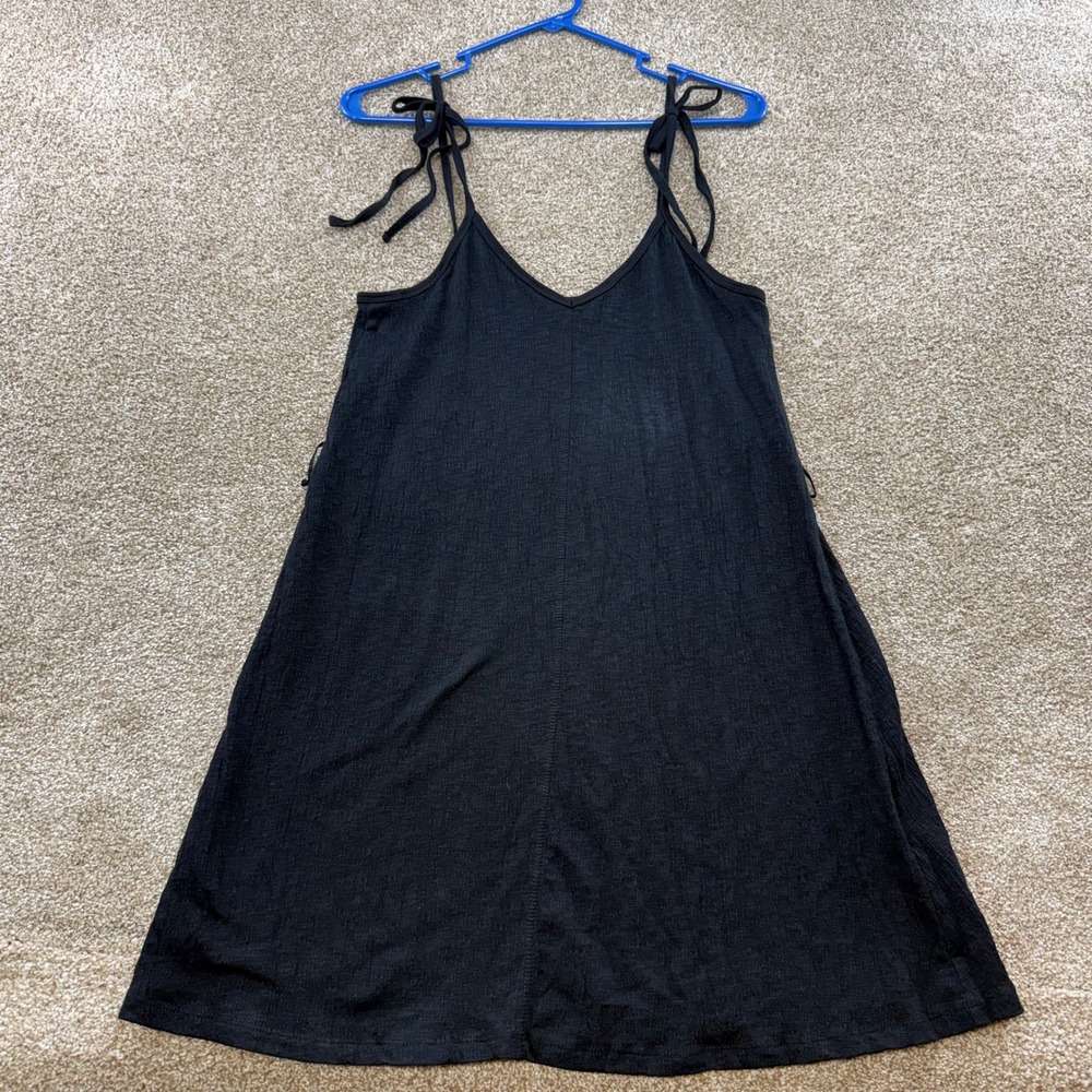 Billabong Womens Black Tie V-Neck Mini Sundress Small Boho Sundress Surfer Surf